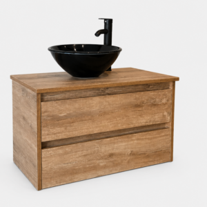 Vanitory atakama 80cm con tapa+ bacha marmolina + monocomando (paka80t)