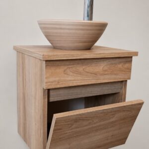 Vanitory 40cm Laminado con Tapa + Bacha + Grifería (COD.P40TL)